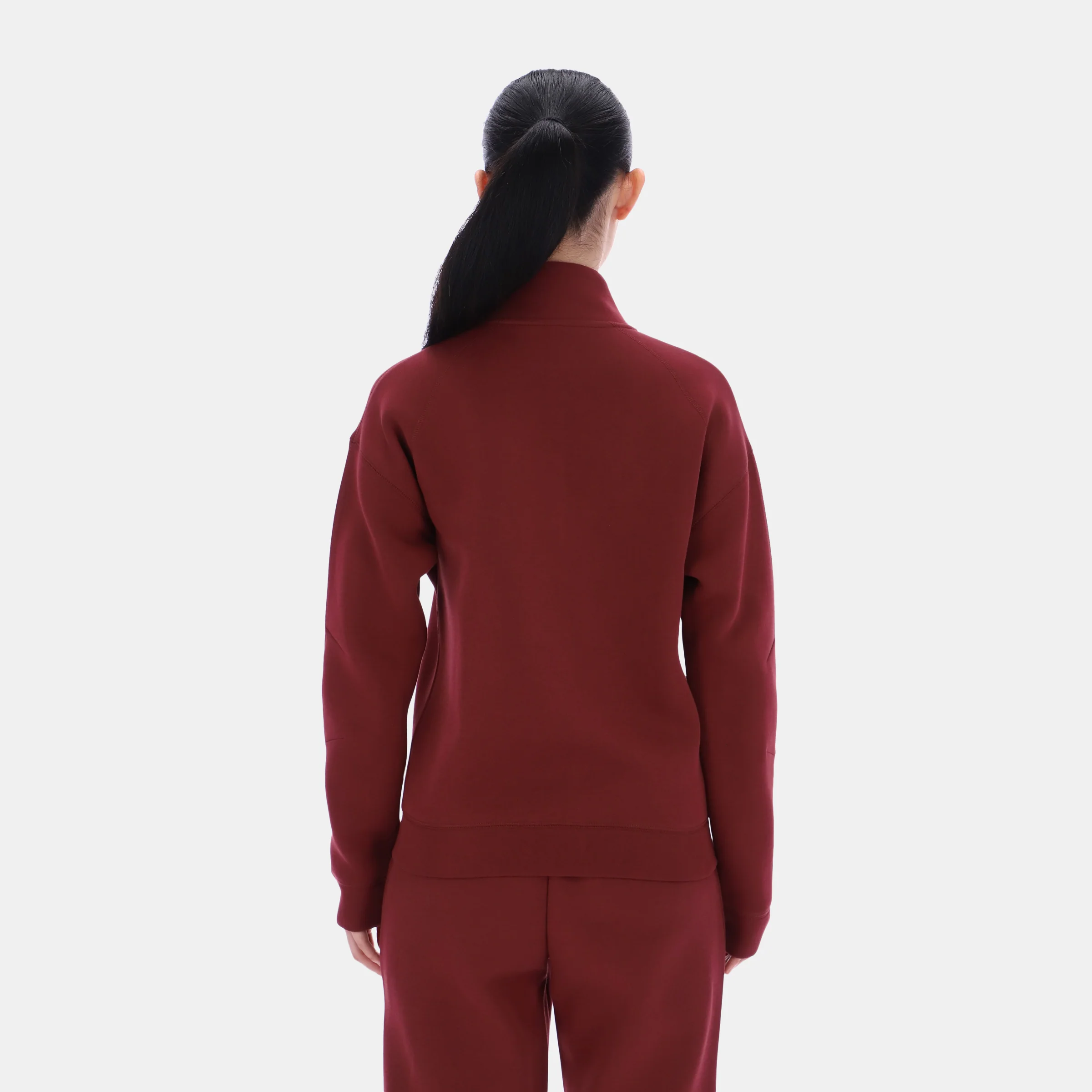 Zip Through Track Top Classic Burgundy - Image 3