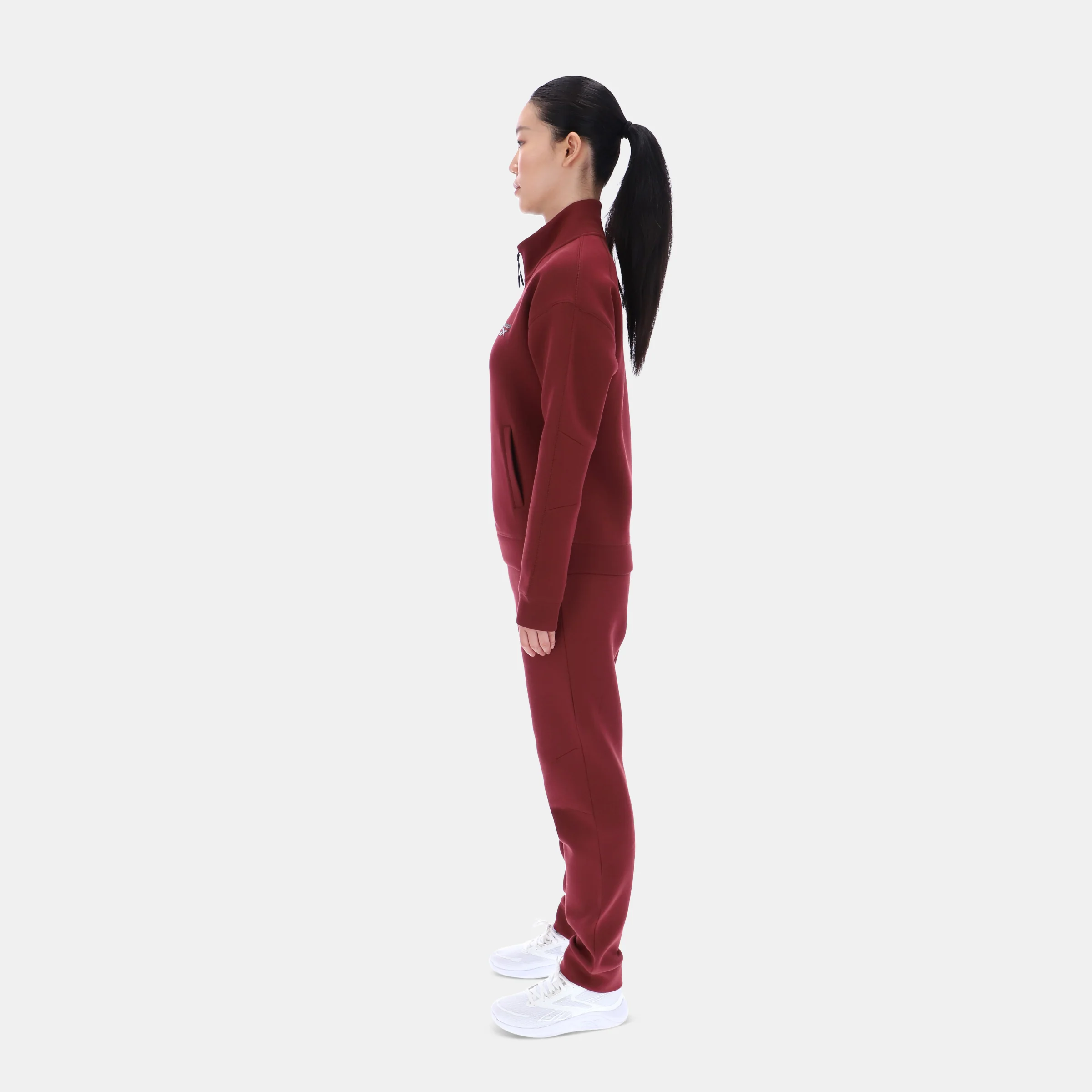 Zip Through Track Top Classic Burgundy - Image 4