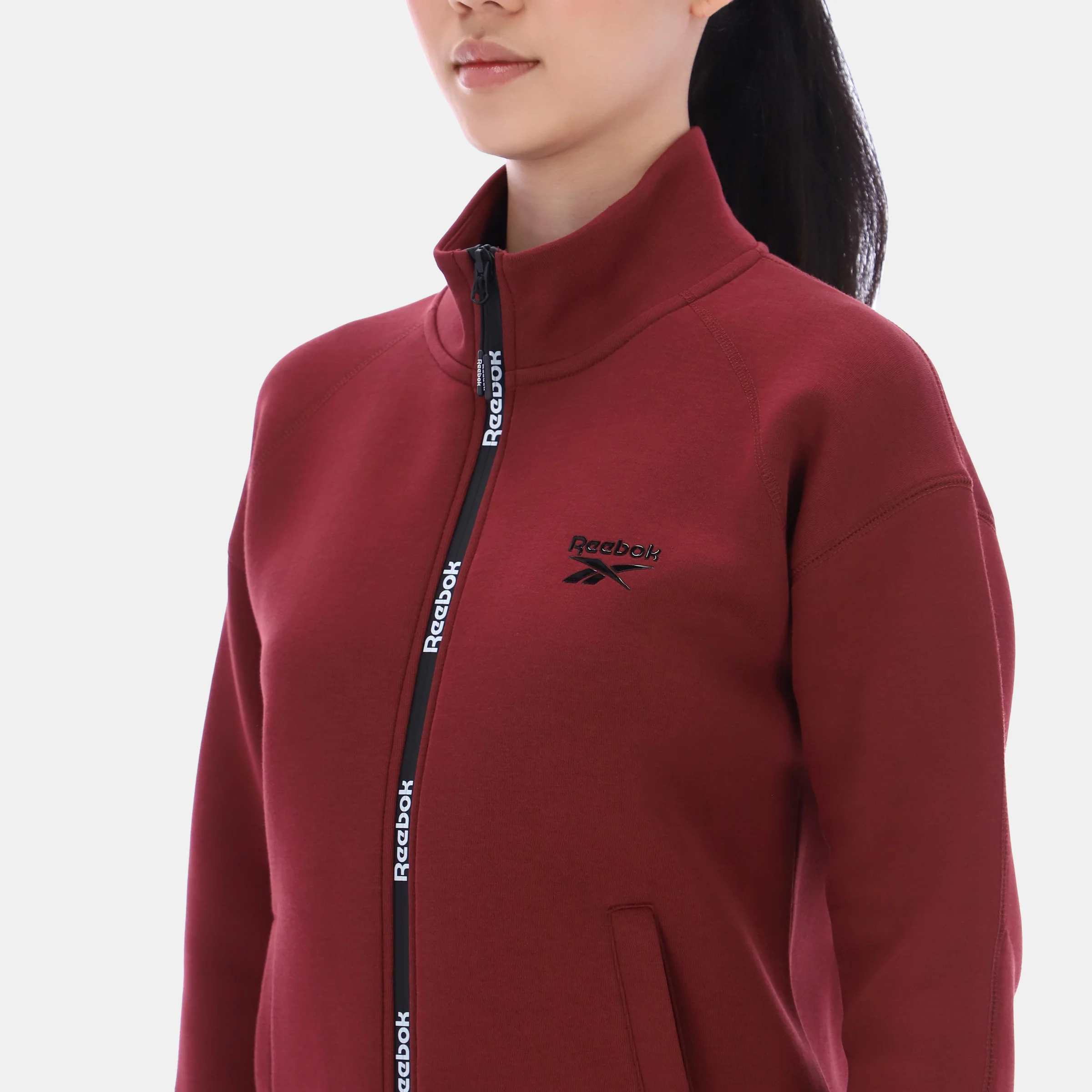 Zip Through Track Top Classic Burgundy - Image 5