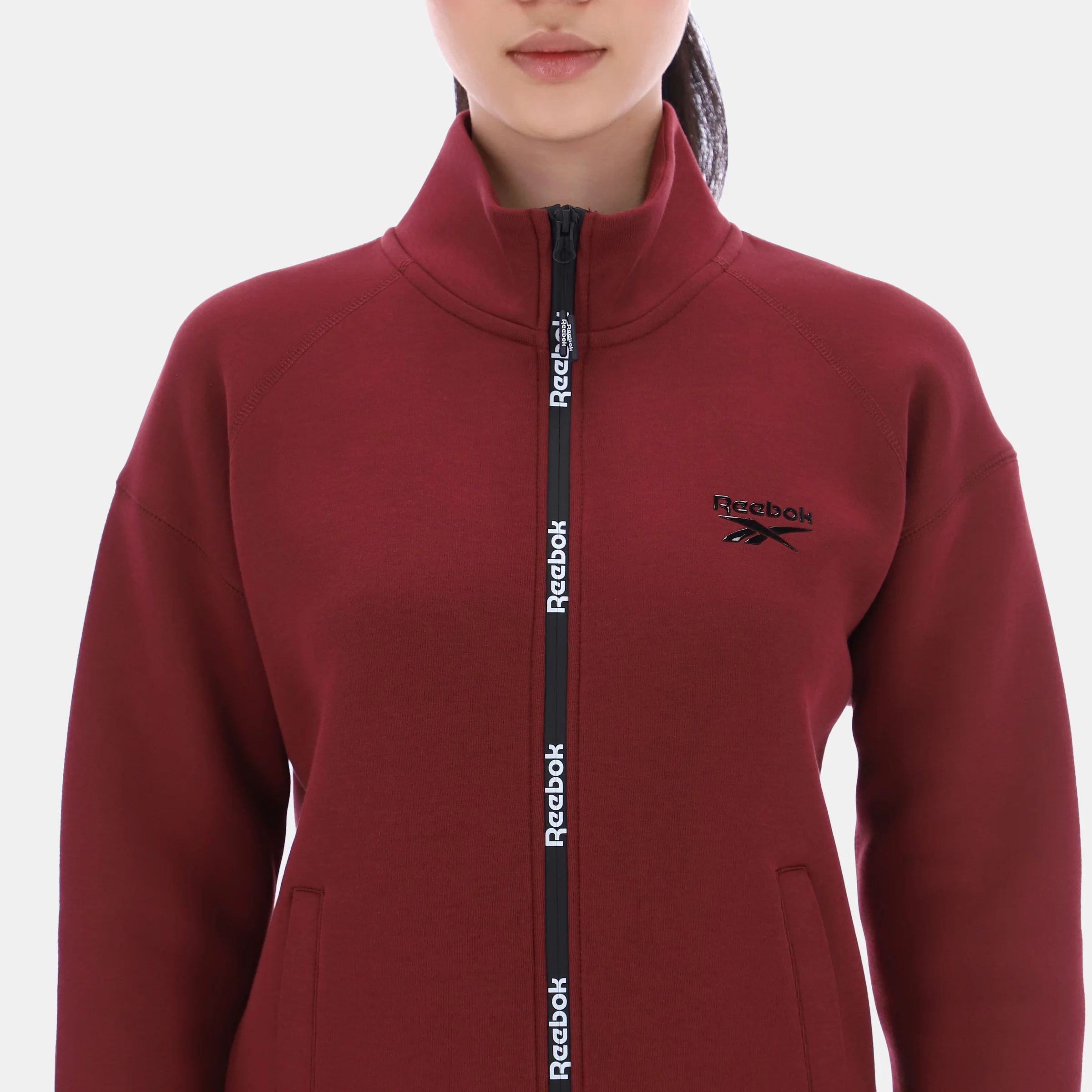 Zip Through Track Top Classic Burgundy - Image 6